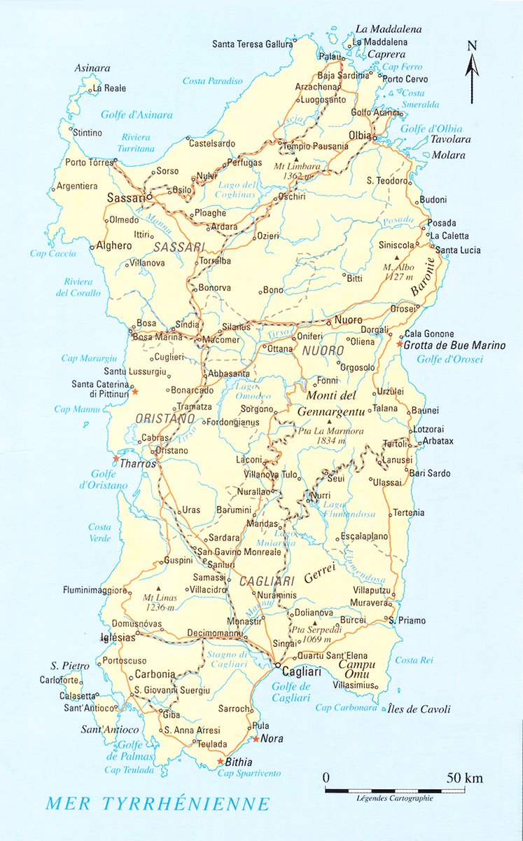 carte Sardaigne